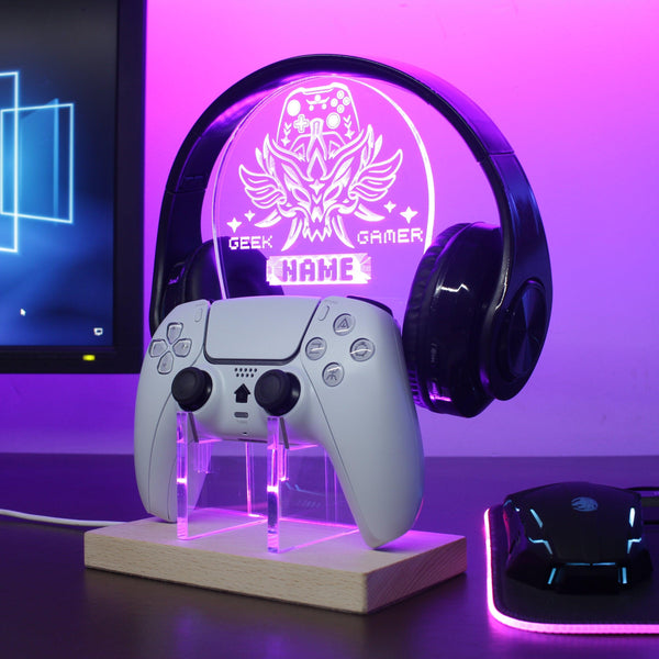 ADVPRO Geek gamer Personalized Gamer LED neon stand hgA-p0053-tm - Purple