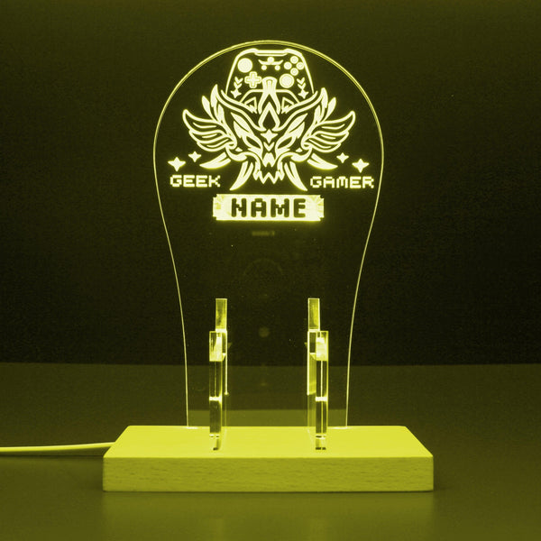 ADVPRO Geek gamer Personalized Gamer LED neon stand hgA-p0053-tm - Yellow