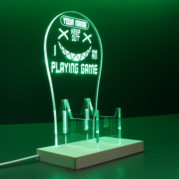 ADVPRO Keep out I am playing game Personalized Gamer LED neon stand hgA-p0055-tm - Green