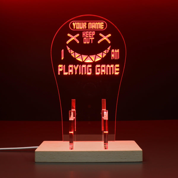 ADVPRO Keep out I am playing game Personalized Gamer LED neon stand hgA-p0055-tm - Red