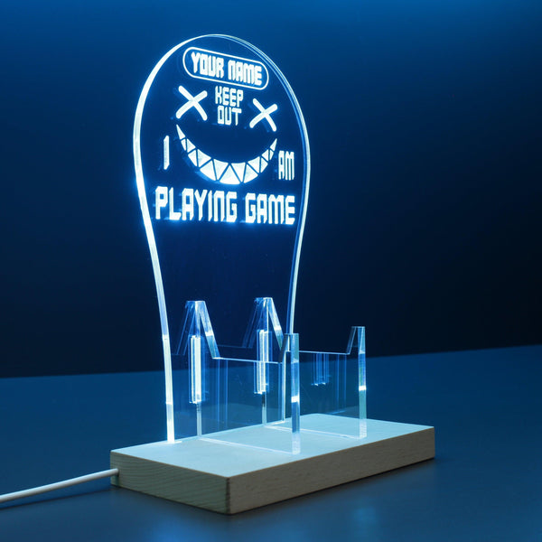 ADVPRO Keep out I am playing game Personalized Gamer LED neon stand hgA-p0055-tm - Sky Blue