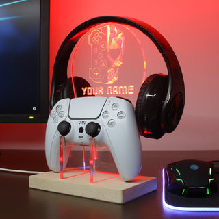 ADVPRO Skull game combine together Personalized Gamer LED neon stand hgA-p0057-tm - Red