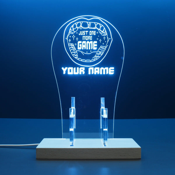 ADVPRO Just one more game Personalized Gamer LED neon stand hgA-p0058-tm - Sky Blue