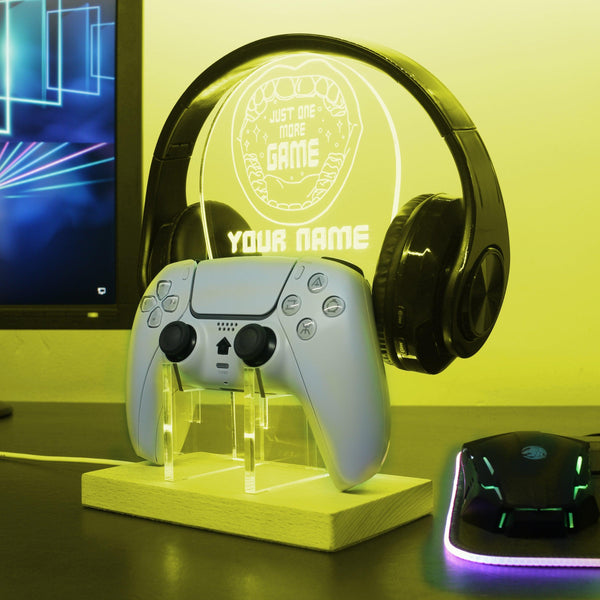 ADVPRO Just one more game Personalized Gamer LED neon stand hgA-p0058-tm - Yellow