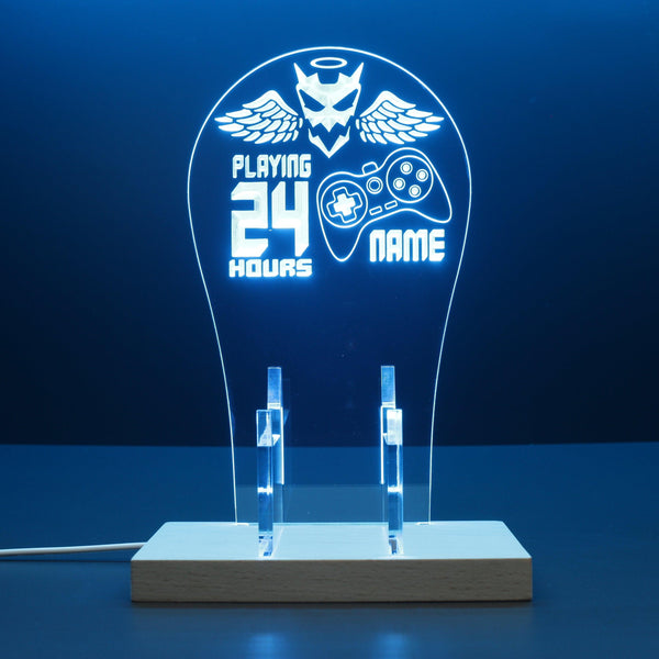 ADVPRO Playing game 24 hours Personalized Gamer LED neon stand hgA-p0059-tm - Sky Blue