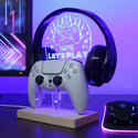 ADVPRO Let's play game with fire and star at back Personalized Gamer LED neon stand hgA-p0061-tm - Blue