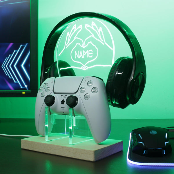 ADVPRO I love game with hand create heart shape Personalized Gamer LED neon stand hgA-p0062-tm - Green