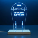 ADVPRO Life is a journey enjoy the game Personalized Gamer LED neon stand hgA-p0064-tm - Sky Blue