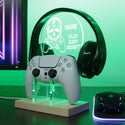 ADVPRO Enjoy every moment skull with game gear Personalized Gamer LED neon stand hgA-p0065-tm - Green