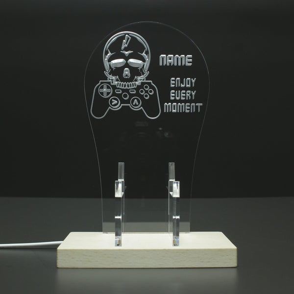 ADVPRO Enjoy every moment skull with game gear Personalized Gamer LED neon stand hgA-p0065-tm