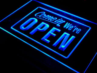 ADVPRO We're Open Shop Cafe Bar Display Neon Light Sign st4-i001 - Blue
