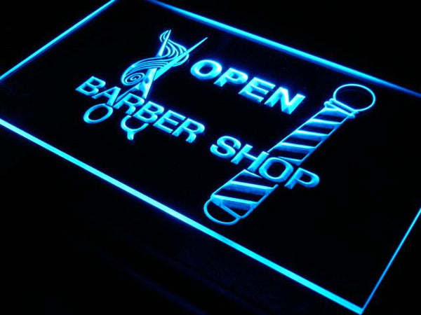 ADVPRO Open Barber Shop Pole Scissor LED Neon Sign st4-i006 - Blue