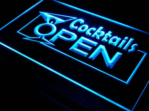 ADVPRO Open Cocktails Wine Bar Pub Club Neon Light Sign st4-i014 - Blue