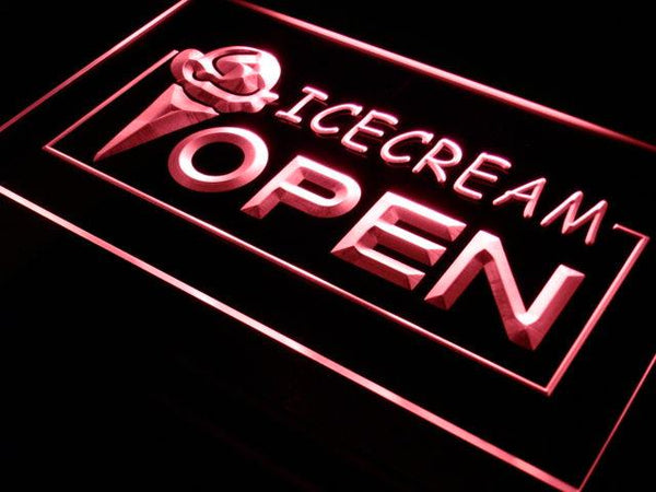 ADVPRO Open Ice-Cream Icecream Ice Cream Ads Light Sign st4-i015 - Red