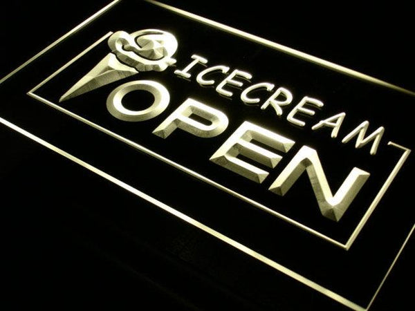 ADVPRO Open Ice-Cream Icecream Ice Cream Ads Light Sign st4-i015 - Yellow