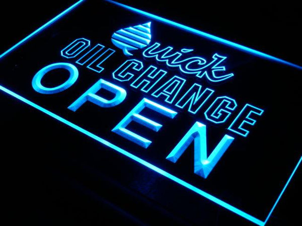ADVPRO Open Quick Oil Change Car Repair Neon Light Sign st4-i018 - Blue