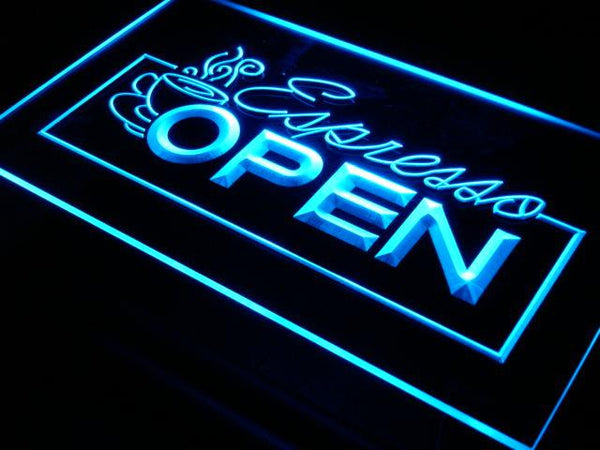 ADVPRO Open Espresso Coffee Cafe Display NR Light Sign st4-i020 - Blue