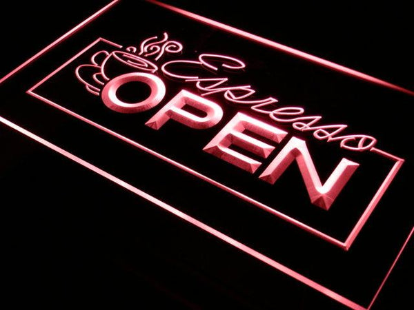 ADVPRO Open Espresso Coffee Cafe Display NR Light Sign st4-i020 - Red