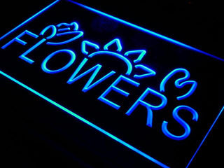 ADVPRO Flowers Shop Florist LED Sign Neon Light Sign Display st4-i398 - Blue