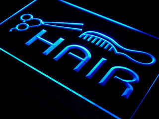 ADVPRO Hair Cut Salon Comb Scissor Neon Light Sign st3-i458 - Blue