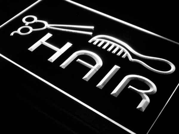 ADVPRO Hair Cut Salon Comb Scissor Neon Light Sign st3-i458 - White