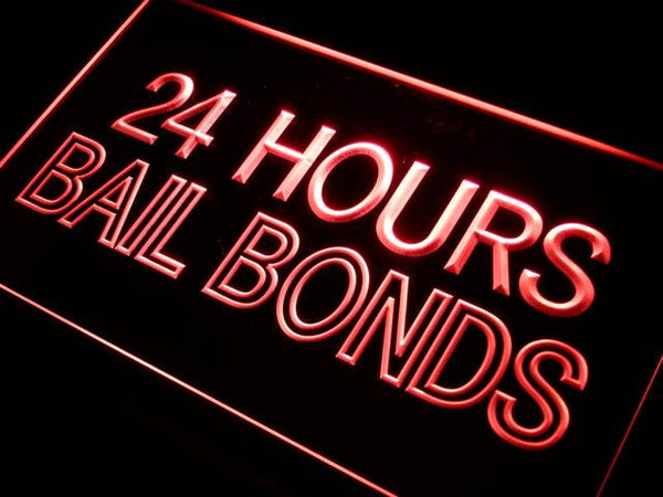 ADVPRO Bail Bonds 24 Hours Neon Light Sign st3-i461 - Red