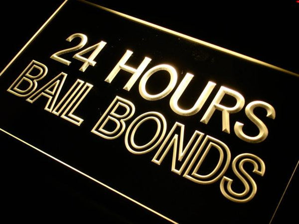 ADVPRO Bail Bonds 24 Hours Neon Light Sign st3-i461 - Yellow