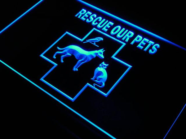 ADVPRO Rescue our Pets Dog Cat Shop NEW Neon Light Sign st4-j648 - Blue