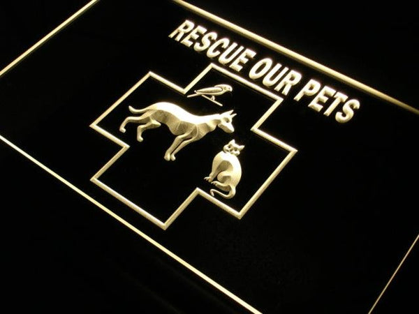 ADVPRO Rescue our Pets Dog Cat Shop NEW Neon Light Sign st4-j648 - Yellow