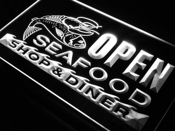 ADVPRO Open Seafood Restaurant Diner Neon Light Sign st4-j650 - White