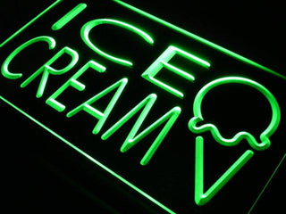 ADVPRO Ice Cream Display Shop Cafe Bar Neon Light Sign st4-j653 - Green