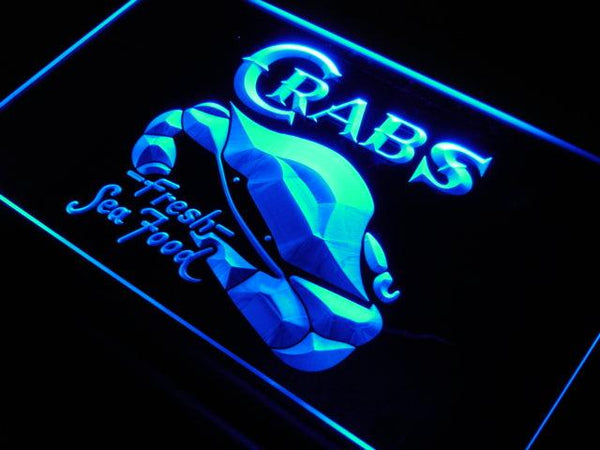 ADVPRO Crabs Fresh Seafood Restaurant LED Neon Sign st4-j655 - Blue