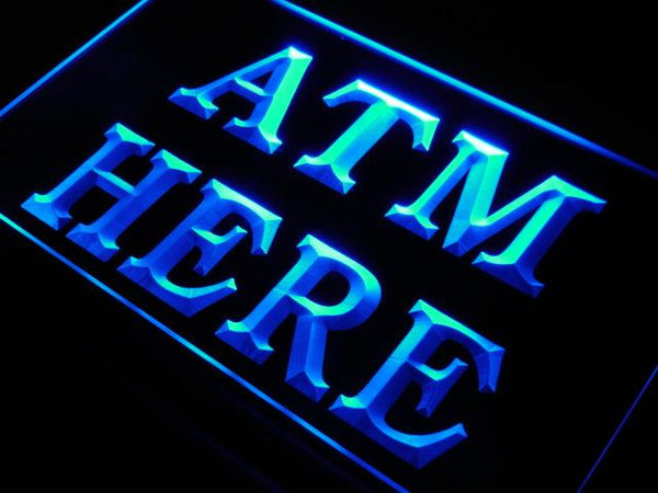 ADVPRO ATM Here Money Machine Lure Shop Neon Light Sign st4-j656 - Blue