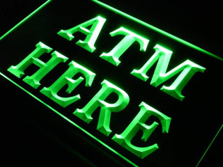 ADVPRO ATM Here Money Machine Lure Shop Neon Light Sign st4-j656 - Green