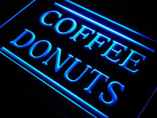 ADVPRO Coffee Donuts Cafe Open Dispaly Neon Light Sign st4-j658 - Blue