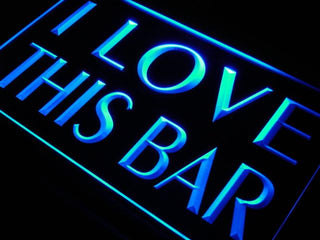 ADVPRO I Love This Bar Pub Beer Gift Neon Light Sign st4-j707 - Blue