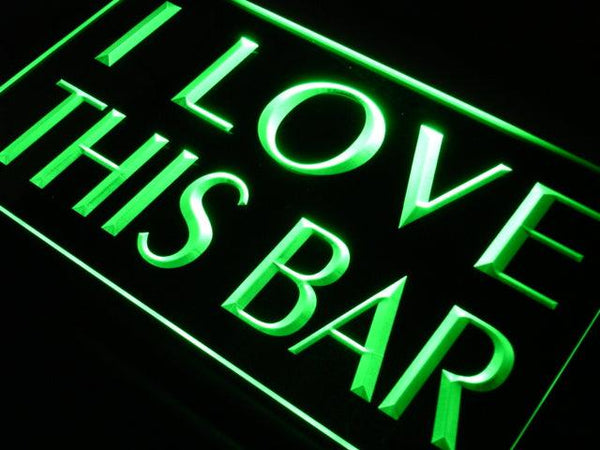 ADVPRO I Love This Bar Pub Beer Gift Neon Light Sign st4-j707 - Green