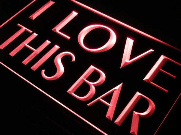 ADVPRO I Love This Bar Pub Beer Gift Neon Light Sign st4-j707 - Red