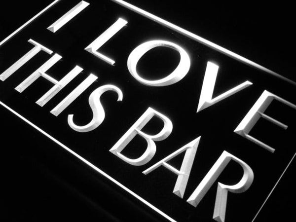 ADVPRO I Love This Bar Pub Beer Gift Neon Light Sign st4-j707 - White