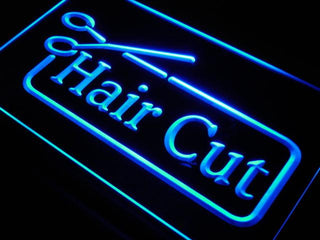ADVPRO Hair Cut Barber Scissor Salon NR Neon Light Sign st4-j710 - Blue