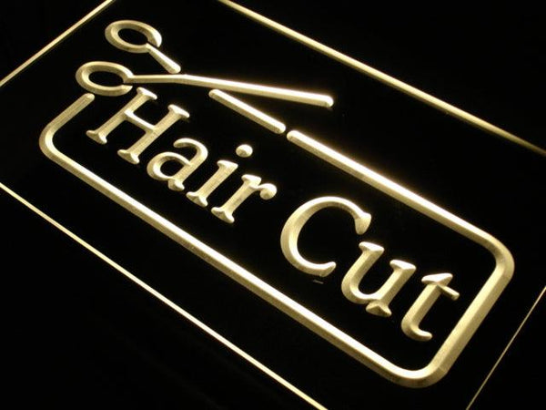 ADVPRO Hair Cut Barber Scissor Salon NR Neon Light Sign st4-j710 - Yellow