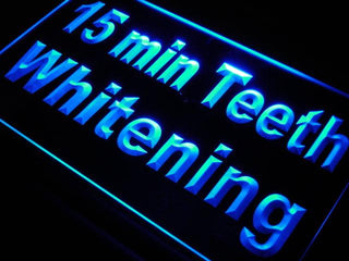 ADVPRO Teeth Whitening Dentist 15 min Neon Light Sign st4-j714 - Blue