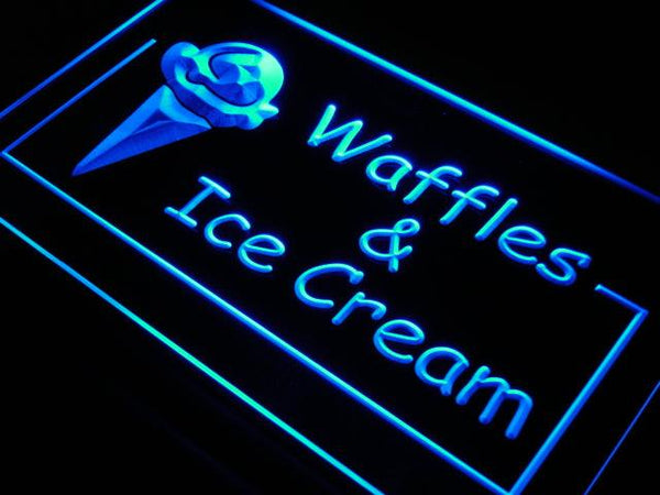 ADVPRO Waffles Ice Cream Cafe Shop Neon Light Sign st4-j723 - Blue
