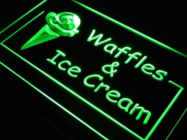 ADVPRO Waffles Ice Cream Cafe Shop Neon Light Sign st4-j723 - Green
