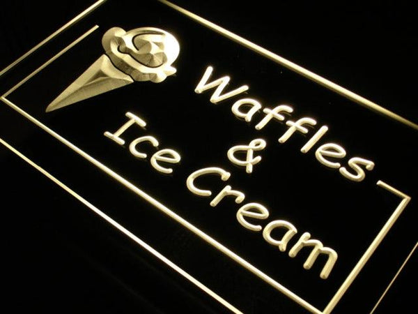 ADVPRO Waffles Ice Cream Cafe Shop Neon Light Sign st4-j723 - Yellow