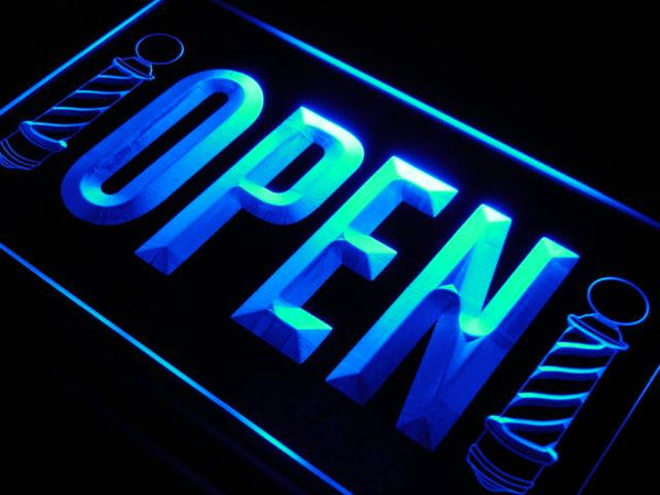 ADVPRO Open Barber Poles Hair Cut Shop LED Neon Sign st4-j728 - Blue