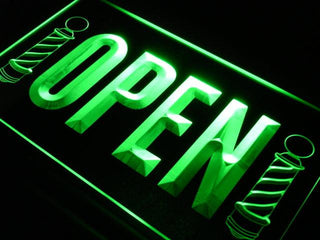 ADVPRO Open Barber Poles Hair Cut Shop LED Neon Sign st4-j728 - Green