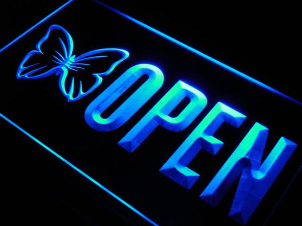ADVPRO Open Beauty Salon Butterfly Nail LED Neon Sign st4-j729 - Blue