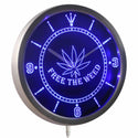 ADVPRO Free The Weed Marijuana High Life Neon Sign LED Wall Clock nc0040 - Blue