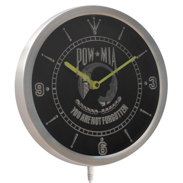 ADVPRO POW MIA You are not Forgotten Neon Sign LED Wall Clock nc0211 - Multi-color